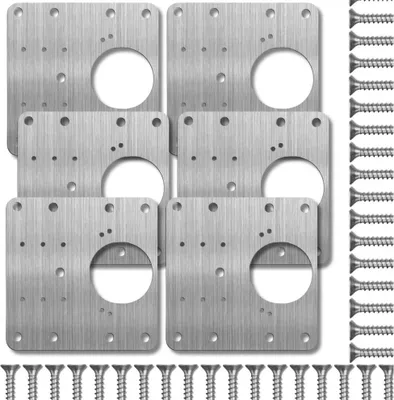 Produktbild von EDIBAZZAR | Set mit 6 Scharnierreparaturplatten 9x9 cm für Möbeltüren