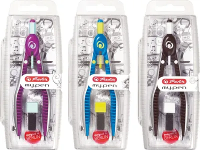 Produktbild von Schnellverstellzirkel my.pen farbig sortiert Packung mit 4 Stück