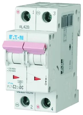 Image de PL7-C2/2-DC Disjoncteur C 2A 2P 2M DC 10KA