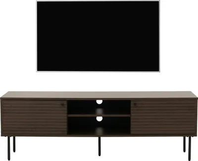 Produktbild von TV-Rack HWC-N78, Lowboard TV-Schrank, skandinavischer Stil Metall Holz Melamin MVG 50x150x40cm dunkelbraun