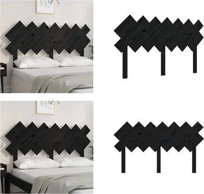 Produktbild von vidaXL Bett Kopfteil Schwarz 141x3x80,5 cm Massivholz Kiefer - Kopfteil - Kopfteile - Bettkopfteil - Holzkopfteil