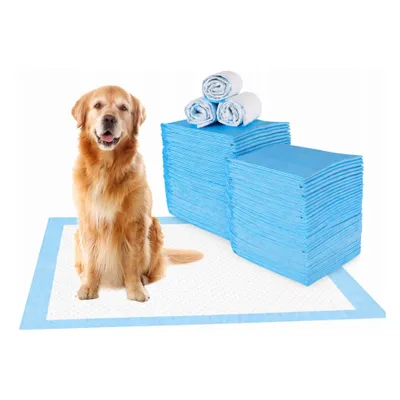 Produktbild von 100 Stück Trainingsunterlagen 45 x 60 cm für Hunde Welpen Katzen Welpenunterlagen Hygieneunterlagen für Haustiere Trainingspads 5-lagig Saugfähig