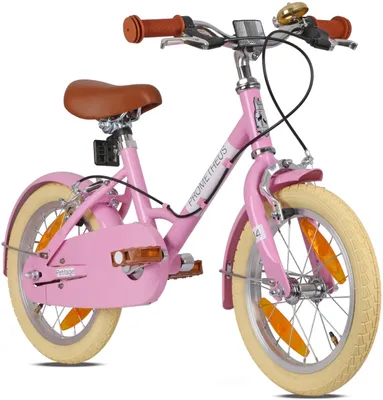 Kinderfahrrad 14 Zoll Retro Mädchenfahrrad ab 4 Jahren Rosa