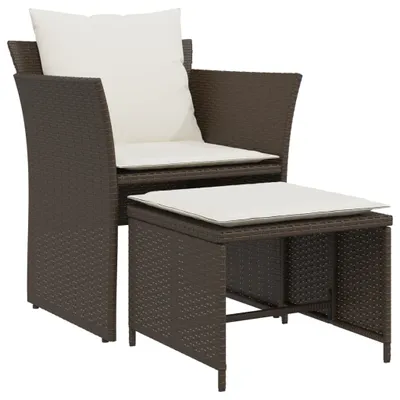 Immagine prodotto di vidaXL Sedia da giardino con poggiapiedi in Poly Rattan marrone