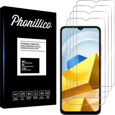 Immagine prodotto di Vetro Temperato per Xiaomi Poco M5 4G [4 Pezzi] Pellicola Protettiva Antigraffio Resistente Phonillico®
