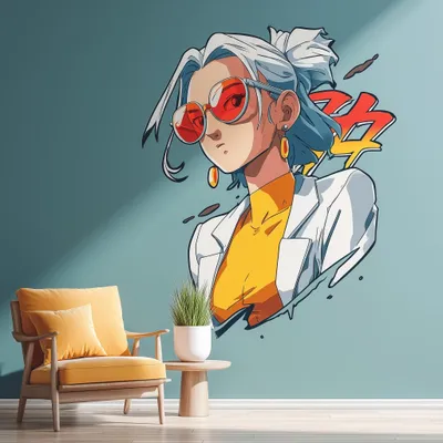 Immagine prodotto di Decords, adesivo da parete – ragazza anime, 280 cm