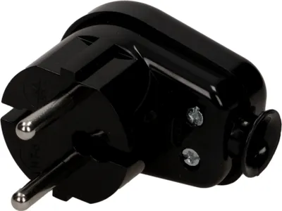 Produktbild von VIRONE | Winkelstecker WT-16 K2 - Schwarz - 16A 2P - Hochwertig und Sicher - Ideal für Netzinstallationen