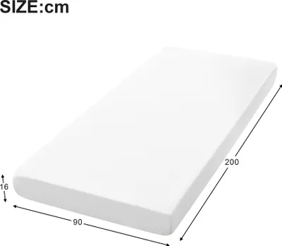 Immagine prodotto di okwish Letto per bambini Piattaforma 90×200 cm con rete a doghe, Letto per bambini a forma di casetta in legno con sponda di protezione per bambini e bambine, bianco (con materasso)