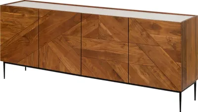 Image de MASSIVMOEBEL24 | Buffet en bois d'Acacia 200x40x76 naturel / blanc laqué Karlstad #16