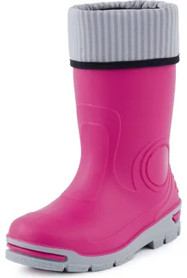 Produktbild von Ladeheid Kinder Mädchen Jungen Gummistiefel Regenschuhe mit Warme Socke LARB013 (Rosa, 25 26 EU)