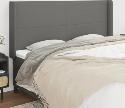 Produktbild von The Living Store Kopfteil mit Ohren Dunkelgrau 183x16x118/128 cm Stoff