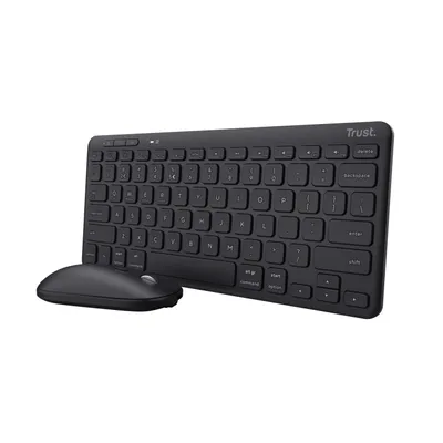 Obrázok produktu pre Trust Lyra, Bezdrôtový, RF Wireless + Bluetooth, Nožnicový spínač, QWERTY, Čierna, Obsahuje myš