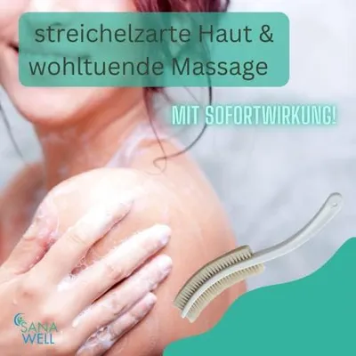 Produktbild von Dusch- und Massagebürste mit langem Stiel und Naturhaarborsten