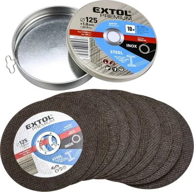 Zdjęcie produktu dla EXTOL PREMIUM 8808103 Tarcza tnąca do stali / stali nierdzewnej, 10 sztuk, O 125x1.0x22.2mm