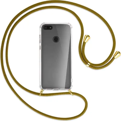 Produktbild von Handykette Backcover-Schutzhülle mit Band (Metall goldfarben) für Motorola Moto E6 Play - khaki