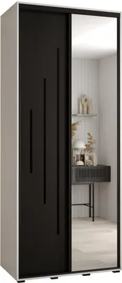 Produktbild von MEBLE KRYSPOL Davos 13 Schrank, zwei Türen - 235,2x120x60 cm - Weiß Schwarz Schwarz