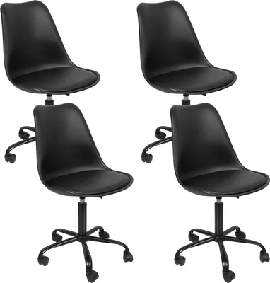 Produktbild von 4er set Bürostuhl Homeoffice Stuhl Drehstuhl Schreibtischstuhl Schwarz