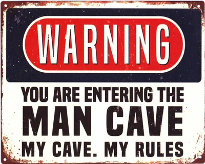 Produktbild von Moritz Deko Blechschild Warning My Cave My Rules Retro Geschenk-Idee aus Metall Vintage-Design zur Dekoration
