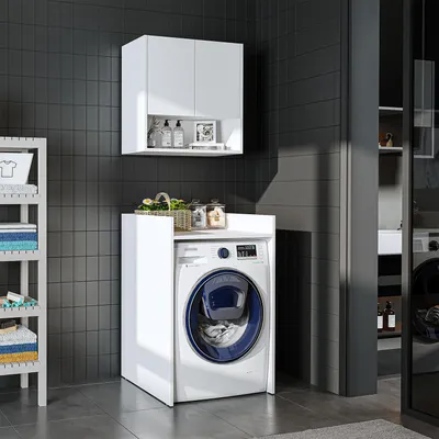 Produktbild von Roomart Waschmaschinen-Überbauschrank 65 cm breit, Weiß