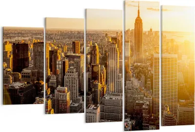 Produktbild von Bild auf Leinwand - Leinwandbild - New York Wolkenkratzer Manhattan - 150x100cm - Wand Bild - Wanddeko - Leinwanddruck - Bilder - Kunstdruck - Leinwand bilder - Wandkunst - EG150x100-2672