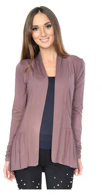 Produktbild von Damen Sweats Umhang Cardigan Blazer Poncho; Cappuccino L/XL