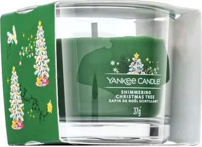 Produktbild von Yankee Candle Shimmering Christmas Tree Glasvotivkerze 37g