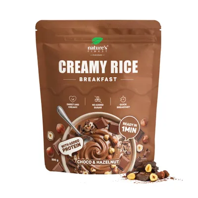 Image de Nature's Finest Petit-déjeuner crémeux au riz Choco-Noisette aux protéines de lactosérum - farine de riz, stévia - 500 g
