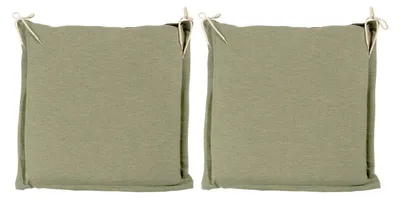 Produktbild von Hockerauflage - 45 x 47 cm - Grün - mit Stehsaum und Bindekordeln - 2er Set