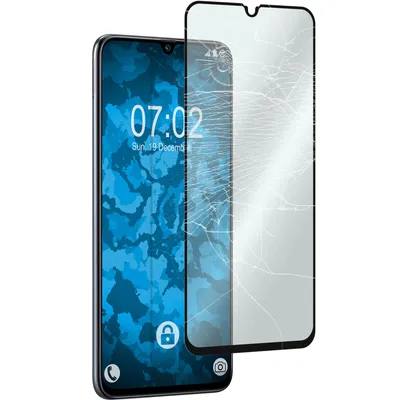 Produktbild von 2er-Pack PhoneNatic Glas-Folie klar full-screen schwarz kompatibel mit Samsung Galaxy A70 - Panzerglas für Galaxy A70