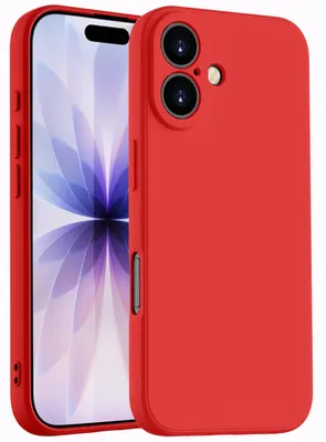 Produktbild von Hülle für iPhone 17, Slim Liquid Silikon Gel Gummi Stoßfest Schutzhülle Rot
