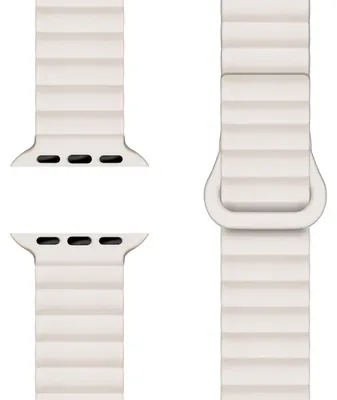 Produktbild von Core Armband für Apple Watch SE/10/9/8/7/6/5/4/3/2/1, Atmungsaktives Silikon Magnet Sportarmband, 38/40/41/42mm - Polarstern Sandweiss