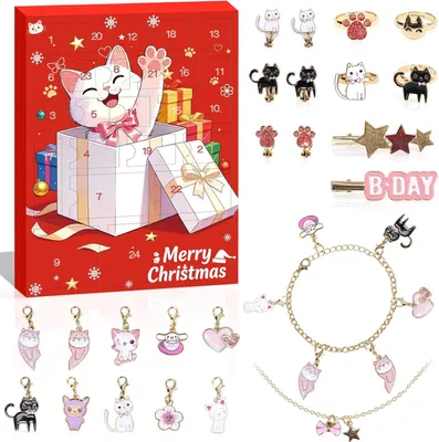 Productafbeelding van Adventskalender 2026 voor kinderen - Meisjes - Kattensieraden