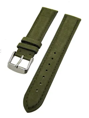 Produktbild von Uhrenarmband Kalbslederband Grün Ton in Ton 20mm Dornschließe NEU
