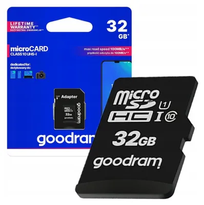 Immagine prodotto di GOODRAM microSDHC 32GB Classe 10 UHS-I + adattatore