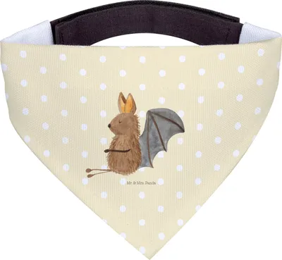 Produktbild von Mr. & Mrs. Panda Hundehalstuch S Fledermaus Sitzen - Gelb Pastell - Geschenk, Halstuch Hund, Entspannen, Fledermäuse, Motivation, Lustige Sprüche, Tuch, Bandana für Hunde