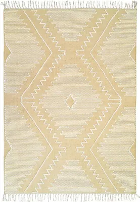 Zdjęcie produktu dla Bawełniany dywan z zygzakowatym wzorem z grubej naturalnej wełny 160x230