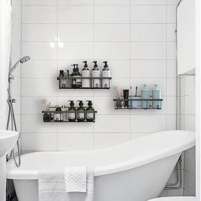Immagine prodotto di Set di 3 organizer da doccia, con ripiano, per il bagno