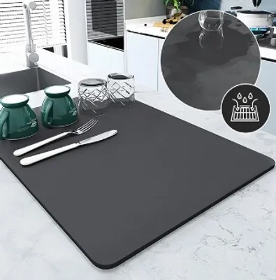 Produktbild von Abtropfmatte aus Silikon 400x590mm hitzebeständig Matte für Geschirr und Spüle