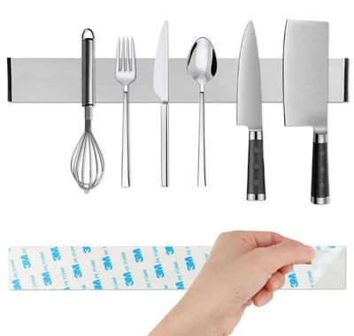 Productafbeelding van Magnetisch mesblok, roestvrij staal, zelfklevend, 30 cm