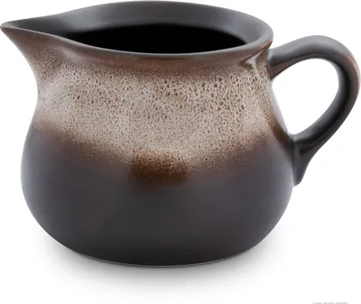 Produktbild von Original Bunzlauer Keramik 600 ml Milchkanne Sahnegießer Krug Teekanne 16,3x10,2 cm Dekor ZACIEK braun
