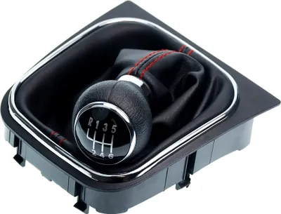 Produktbild von Schaltsack Schaltmanschette Naht Rot Schaltknauf für VW EOS Jetta Golf 5 + 6 Scirocco mit Chrom Rahmen