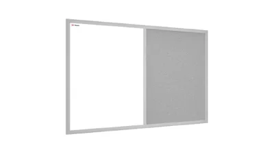 Immagine prodotto di Lavagna in sughero grigio e bianca magnetica COMBI 90x60cm cornice grigia in legno laccato