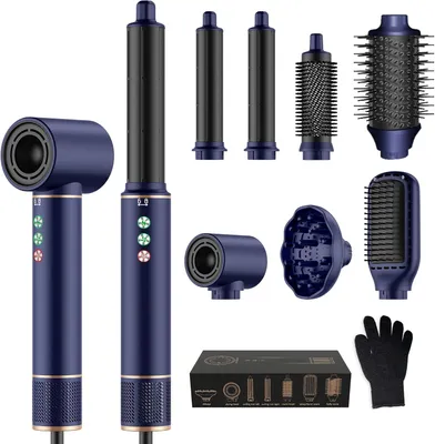 Produktbild von 110000 U/Min Haartrockner Rundbürstenföhn Föhn Mit Diffusor, Warmluftbürste, Lockenstab, Glätteisen, Zum Styling, Volumisieren, Locken und Glättenair