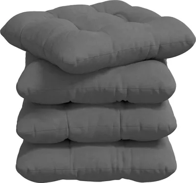 Obrázok produktu pre vidaXL Vankúš na sedenie 4 ks Tmavo šedá 40 x 40 cm Tkanina z mikrovlákna