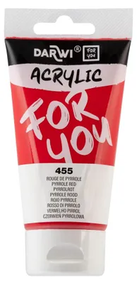 Zdjęcie produktu dla Farba akrylowa DARWI Acryl 75 ml - Czerwień pirolowa