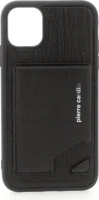 Image de Pierre Cardin Apple iPhone 11 Coque arrière noire - Cuir véritable
