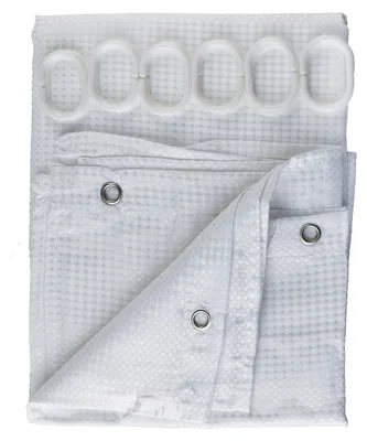 Productafbeelding van Douchegordijn, polyester, ZAC patroon, 180x180 cm, wit, met 12 haken