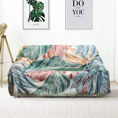 Produktbild von Famanu Boho-Decke 130 x 180 cm - Handgewebte Baumwolle, doppelseitig, mit Fransen