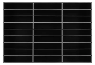 Obrázok produktu pre Organizér dokumentov – regál na písací stôl z PVC s 27 priehradkami – úložný systém na papiere – nosnosť 50 kg – rozmer 80 x 30,5 x 55,1 cm – čierna farba