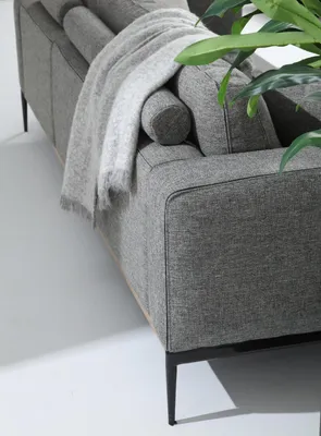 Produktbild von Dreisitzer Sofa 3 Sitzer Stoff Modern Sofas Design Wohnzimmer Grau